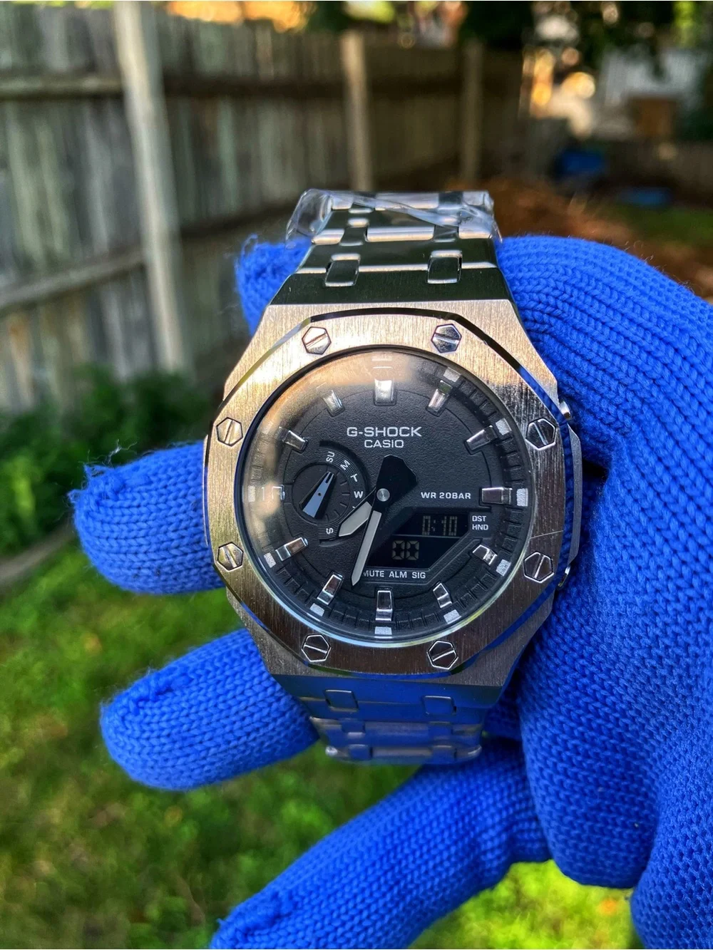 Custom G Shock Silver and Black Ap style colorway